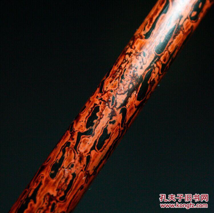 清代虎皮漆烟杆老烟杆老犀皮漆老漆器老漆艺清代漆器收藏