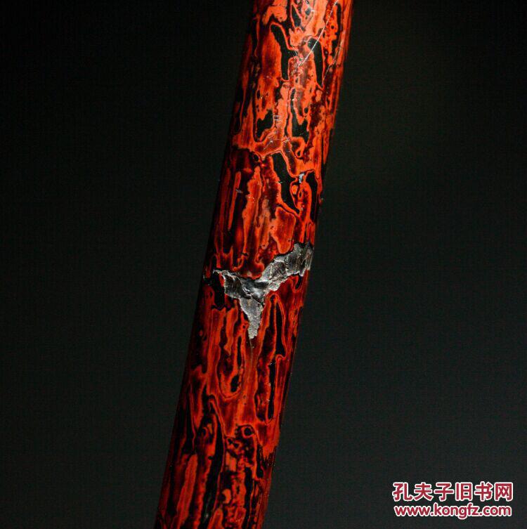 清代虎皮漆烟杆老烟杆老犀皮漆老漆器老漆艺清代漆器收藏