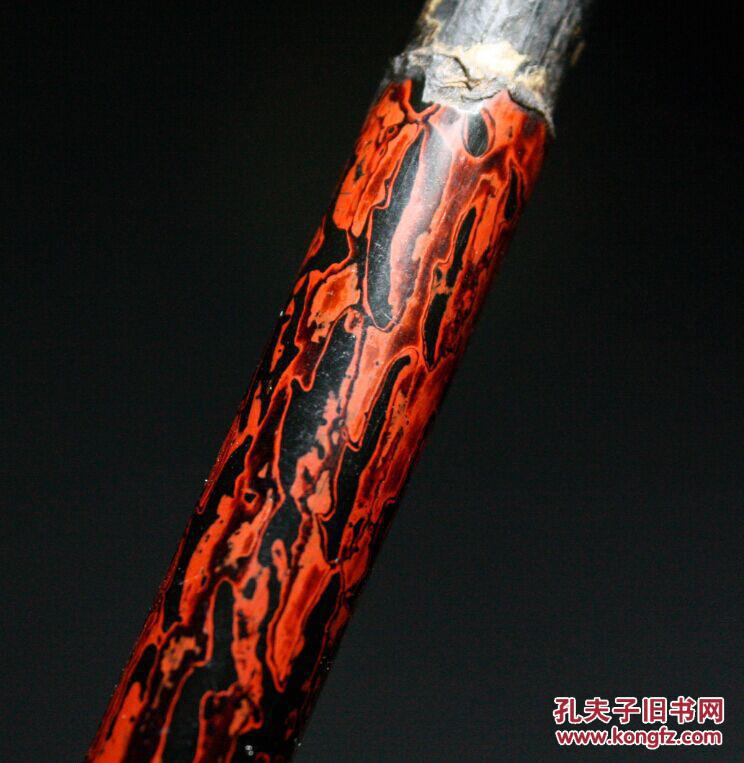 清代虎皮漆烟杆老烟杆老犀皮漆老漆器老漆艺清代漆器收藏