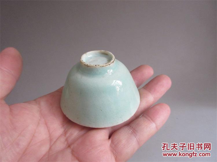 小碗老碗酒碗茶碗茶坊茶盏茶具1个民国豆青瓷器釉色龙泉窑瓷酒杯