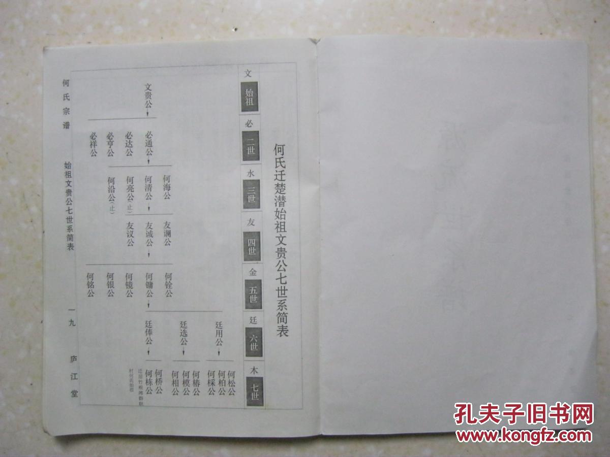 何氏宗谱(通公总谱栋公支谱,湖北省潜江市竹根滩镇群联村.