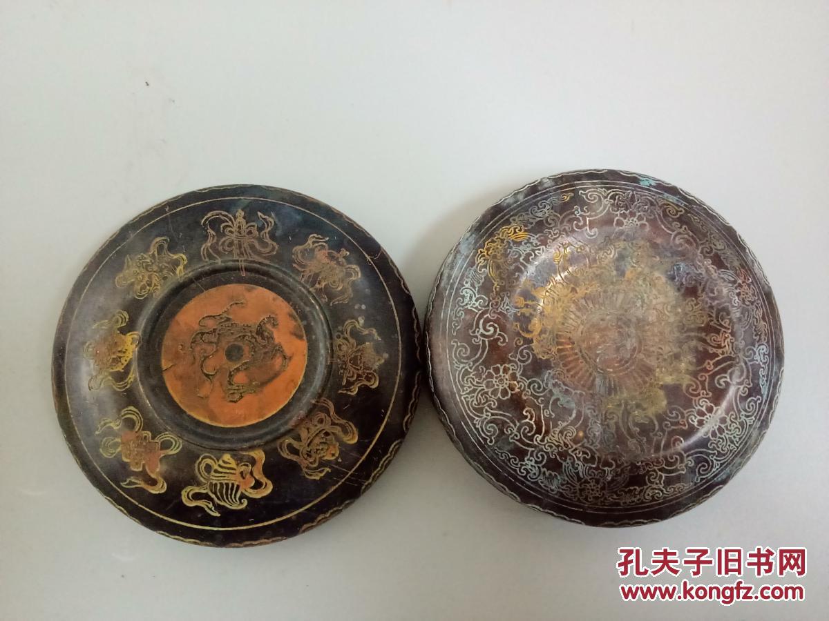 清代紫铜花卉首饰盒