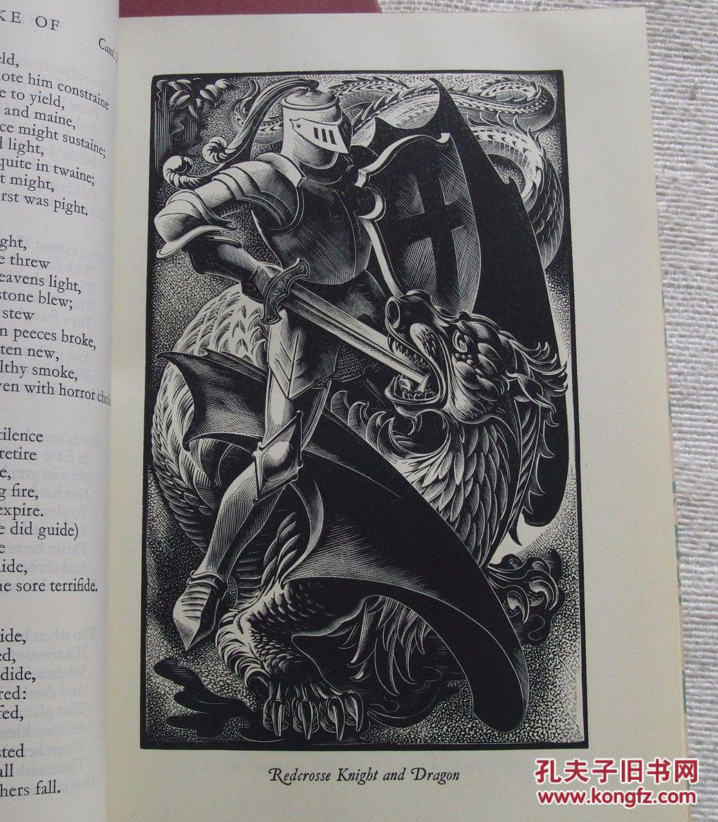 稀少版,斯宾塞著《仙后》艾格尼丝由米勒·帕克精美原创木刻版画,1953