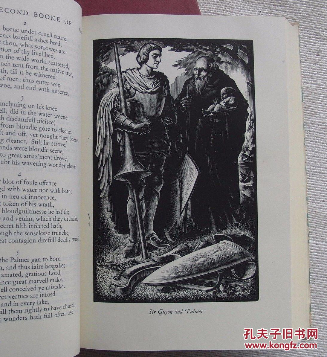 稀少版,斯宾塞著《仙后》艾格尼丝由米勒·帕克精美原创木刻版画,1953