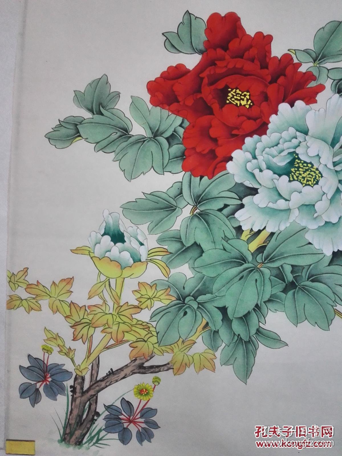 《花开富贵》名家工笔牡丹画(未裱66㎝x66㎝馈赠亲友首选)