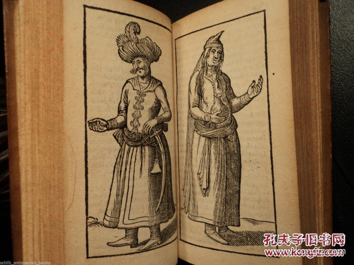 1633年伦敦出版波斯王国波斯人8木刻版画皮面精装