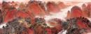 微喷巨幅国画  吴广 红色江山万年长68x178厘米