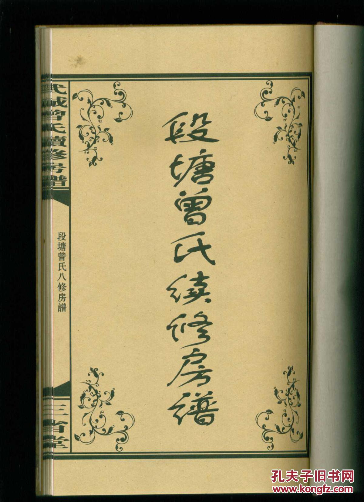武城曾氏房谱段塘曾氏续修房谱曾氏族谱16开线装精装本2册全