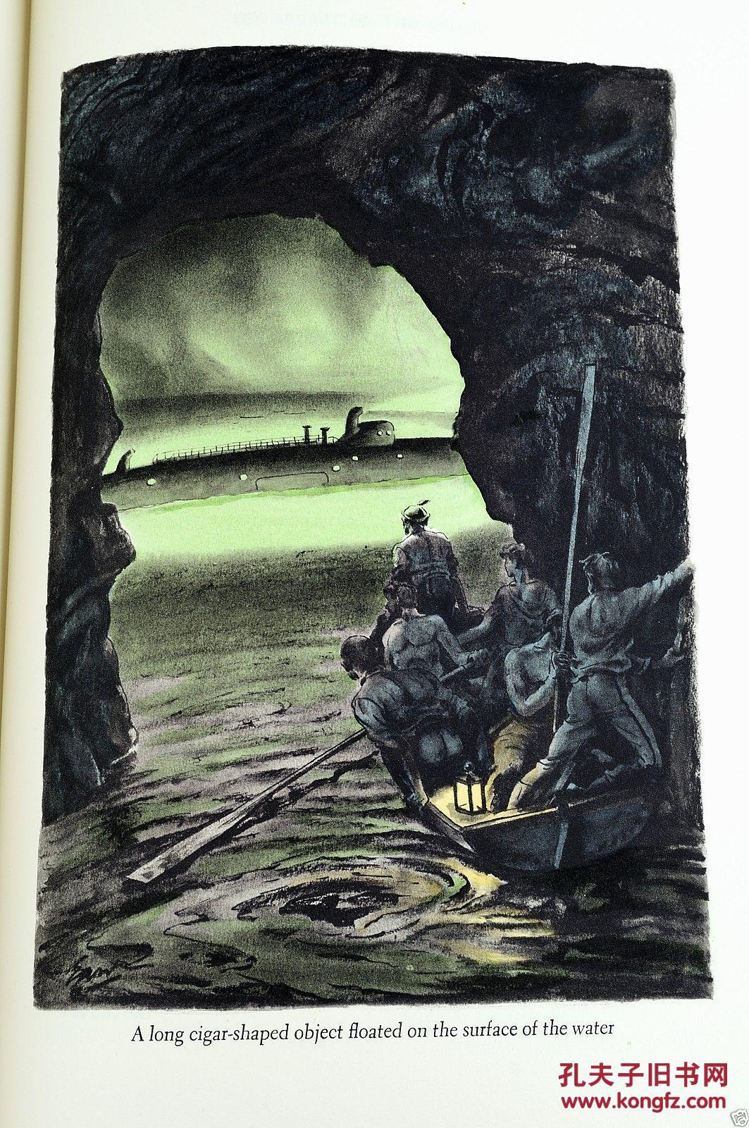 凡尔纳名著限量版《神秘岛》爱德华·威尔逊版画插图版,1959年出版