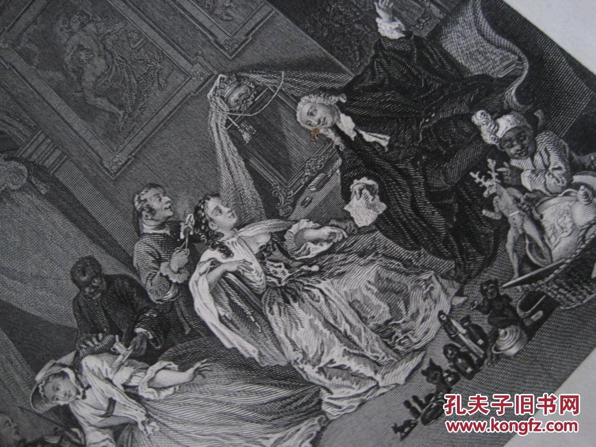 十九世纪 威廉·荷加斯 钢版画《时髦的婚姻》组画全1套6张 拍品编号