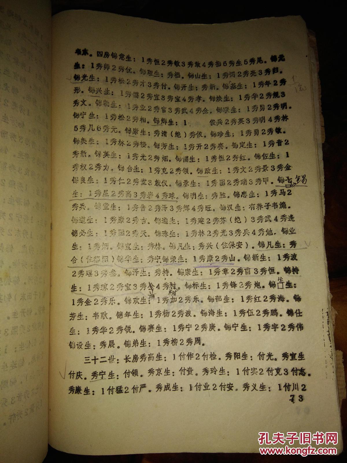 韦氏宗谱 广西都安县国隆村 1985年 油印版