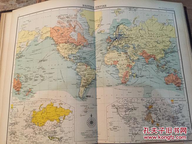 1900年左右 老地图集 中国内容丰富