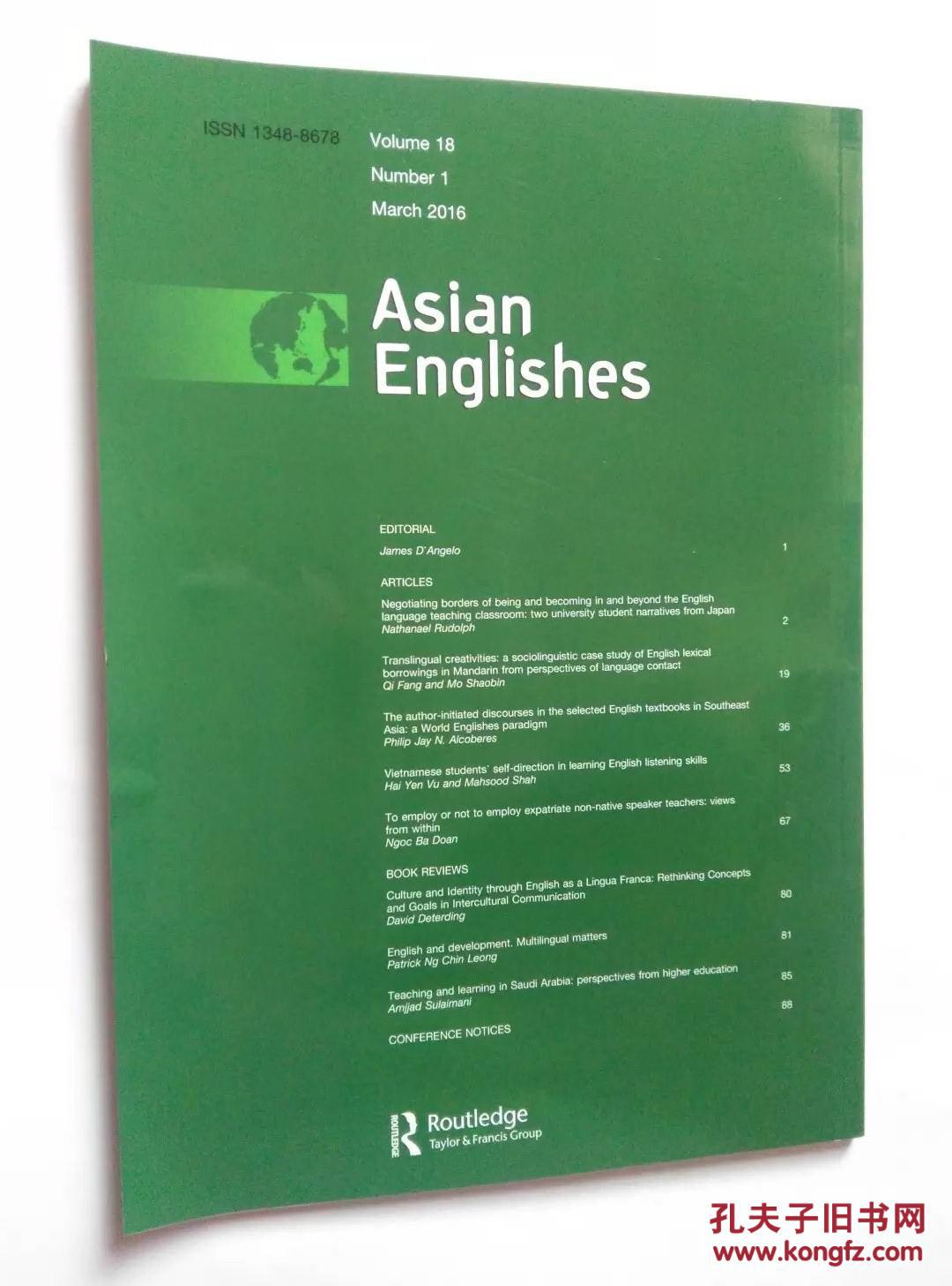 asianenglishes亚洲英语语言学学术论文原版学术期刊201603