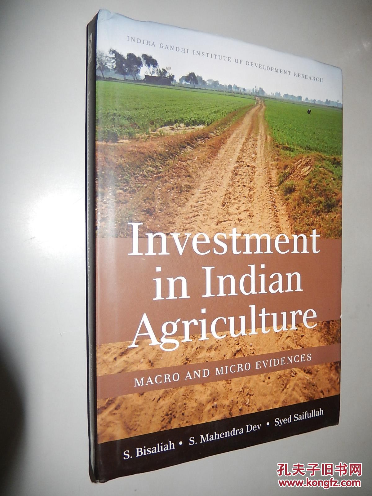 Investment in Indian Agriculture: Macro and Micro Evidences 英文原版精装 现货正版