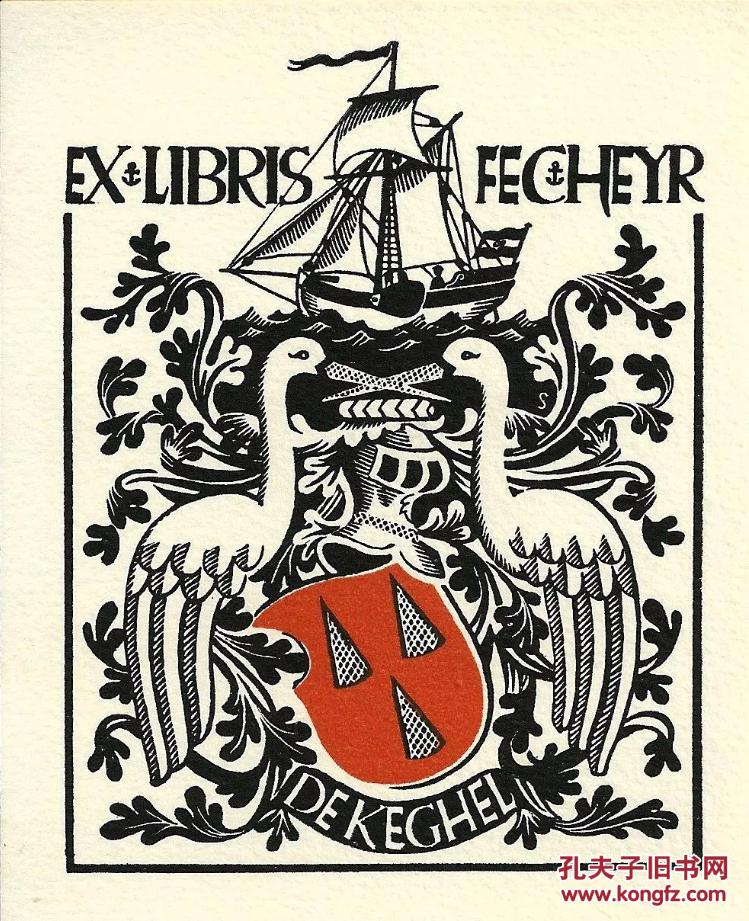 塞维林精品木刻作品鹳鸟帆船木刻x2