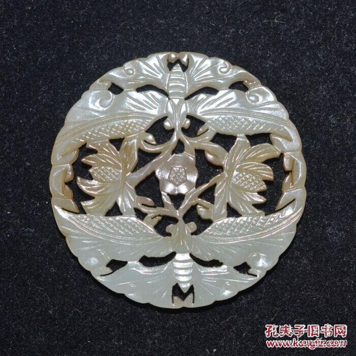 古玩古玉老玉和田玉清代老件蝴蝶玉佩古董收藏
