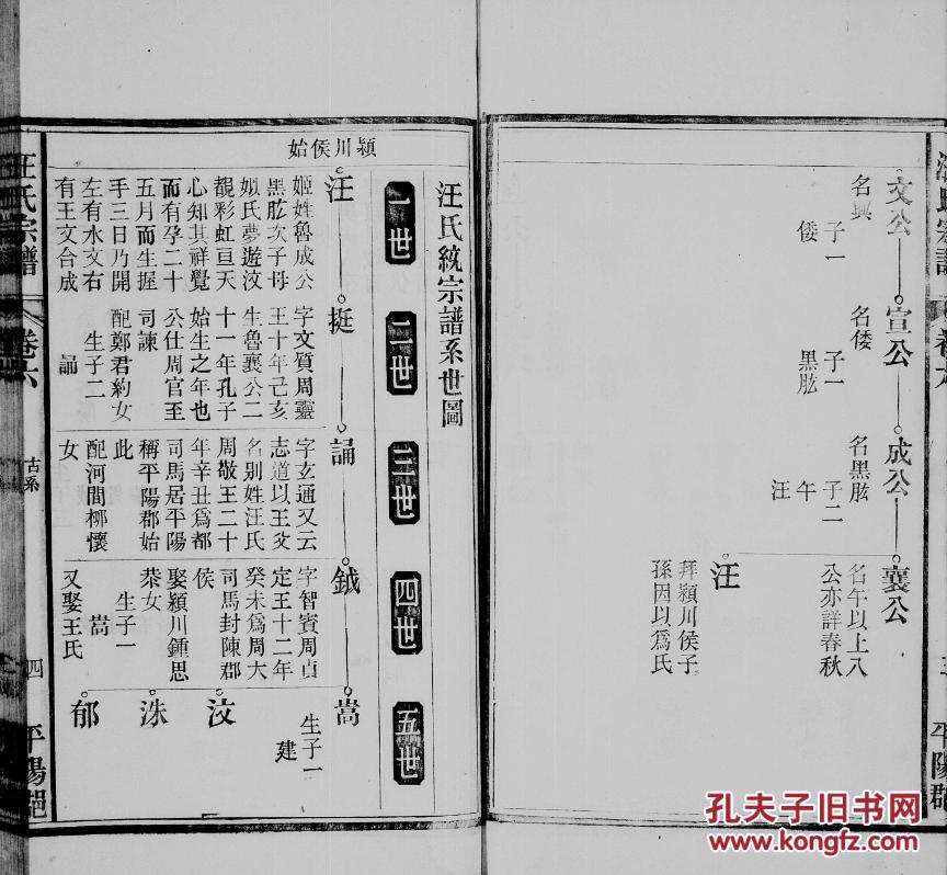 家谱-----汪氏宗谱【平阳郡】歙州长乐派玉田支