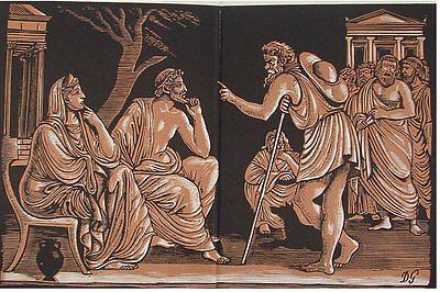 索福克勒斯名著《俄狄浦斯王》demetrios galanis版画插图,约1960年