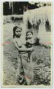 民国时期印尼少数民族土著半裸少女母亲老照片