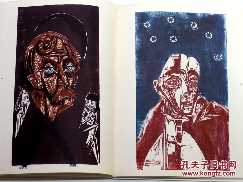 木刻版画集24幅彩色20幅双色52幅黑白木刻ernstludwigkirchnergraphik