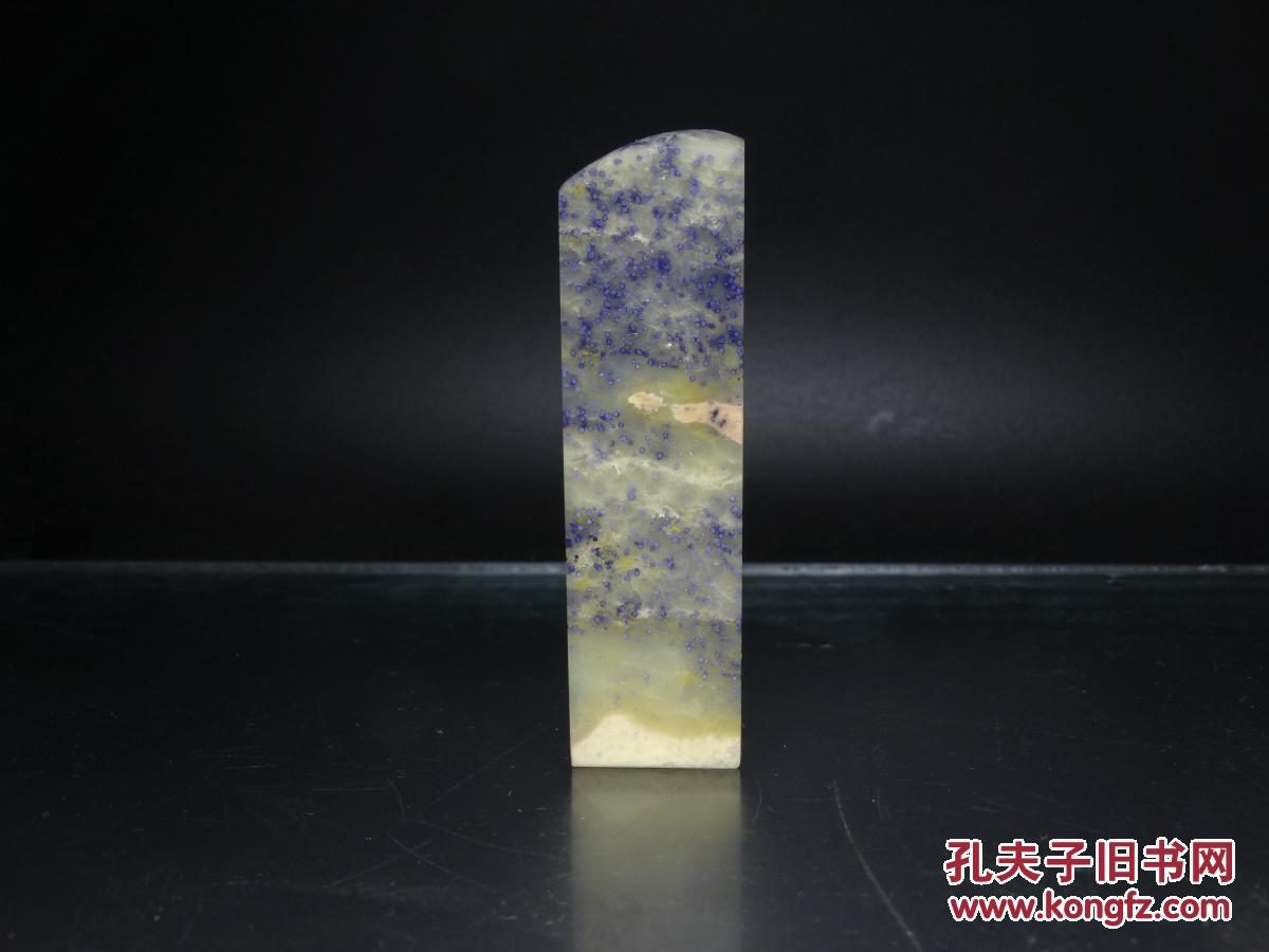 旧藏老料青田石封门蓝星满天星印章石料寓意吉祥质地透彻石中君子石性