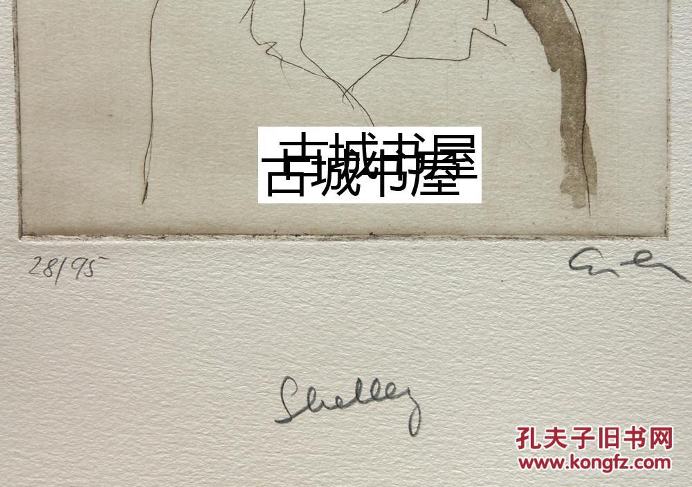 限量签名《奥地利艺术家乔治·艾斯勒的原蚀刻版画玛丽·雪莱肖像》