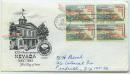1964年美国内华达州建立一百周年（1864-1964）纪念首日实寄纪念封一枚，贴四方联邮票
