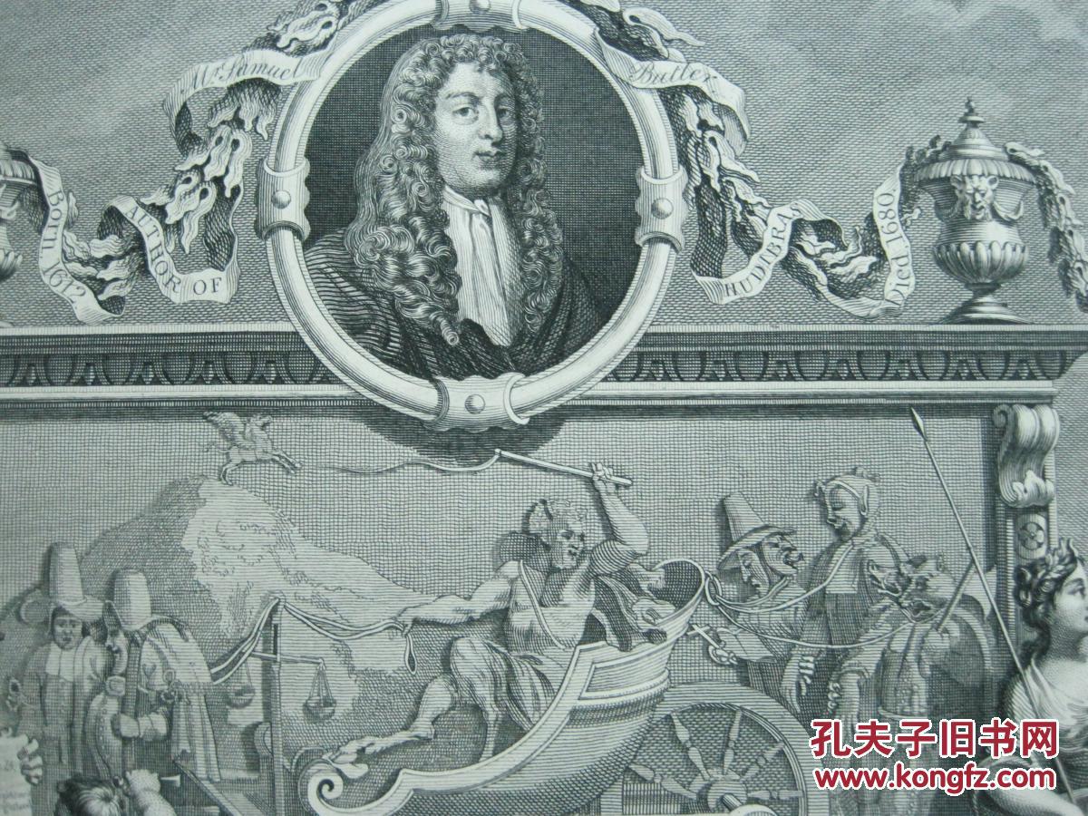 世纪 威廉·荷加斯 钢版画《胡迪布拉斯》系列组画之一《frontispiece