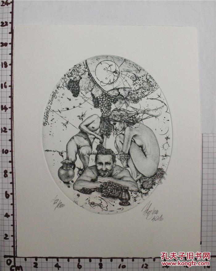 捷克冈特胡博gunterhujber外国藏书票版画原作1