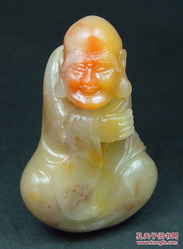 老性醉红芙蓉笑脸罗汉摆件