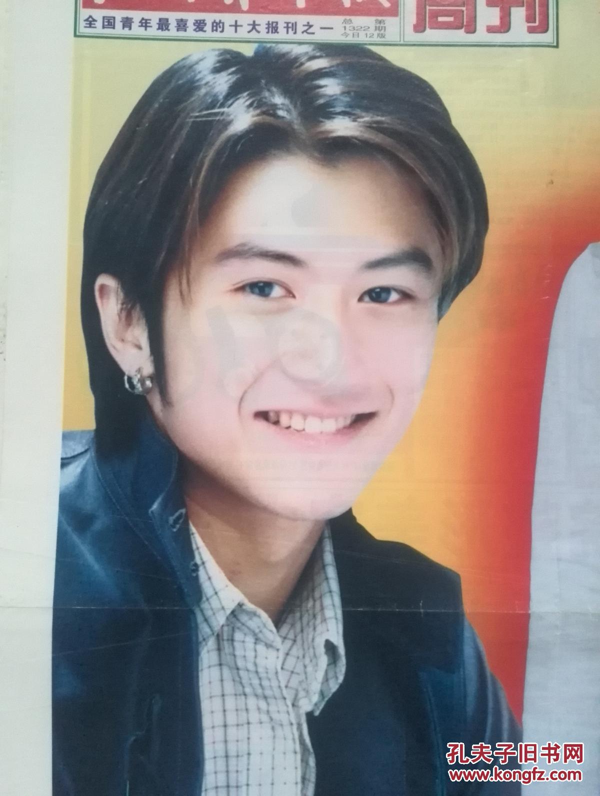 对开彩铜版豪华明星海报封页谢霆锋刚出道时,袁咏仪