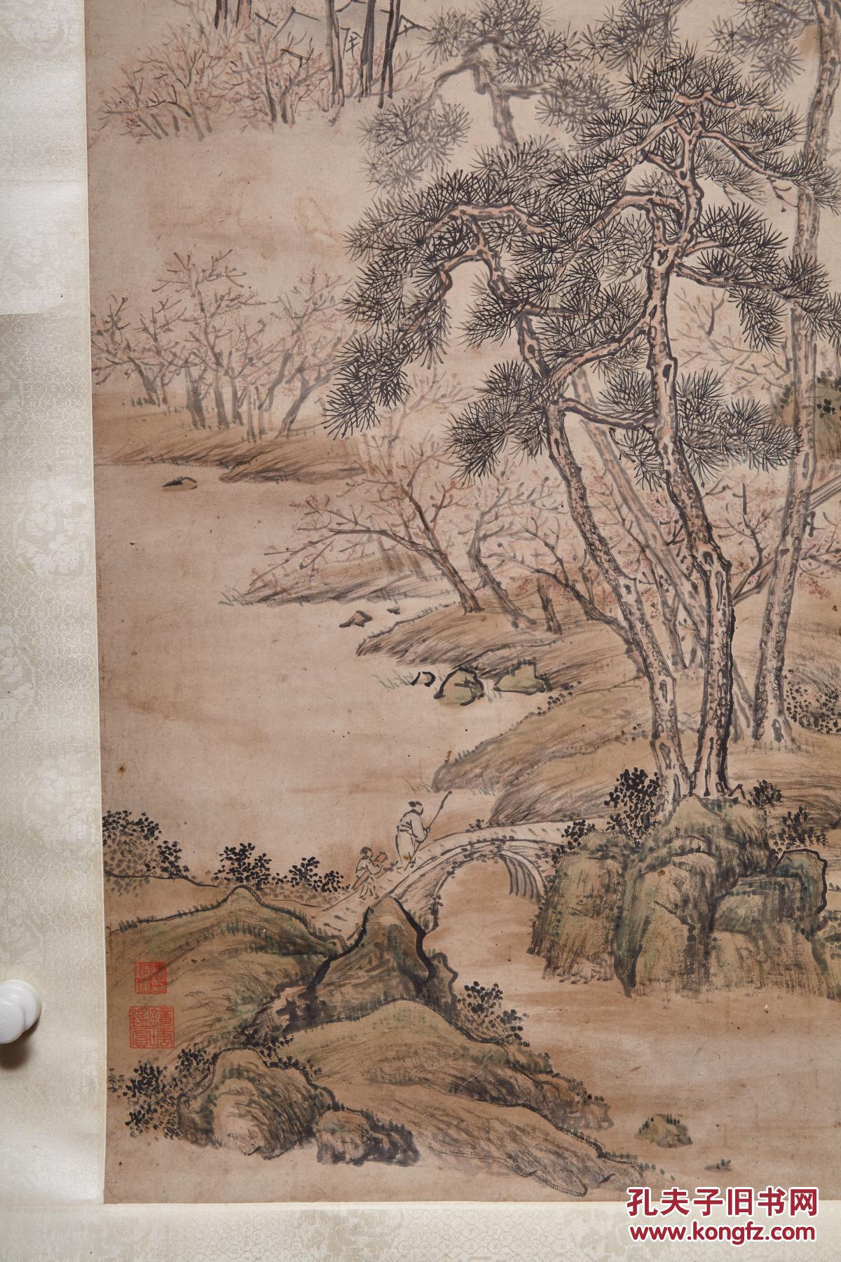 清文鼎17661852文物商店旧藏纸本立轴携琴访友图