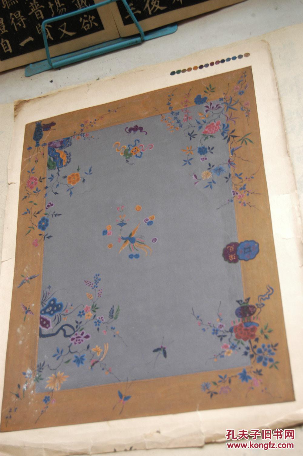 补图14张民国时期天津庆生恒毯工厂手绘地毯图样