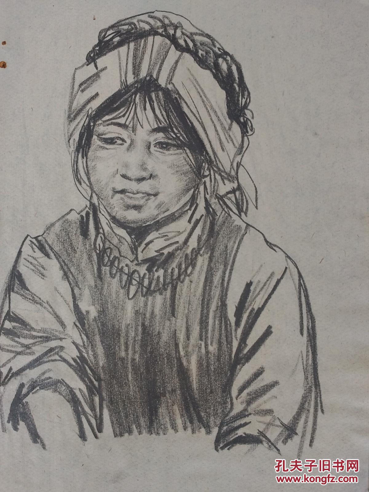 陈子贵人物素描之五十五(少数民族小女孩)