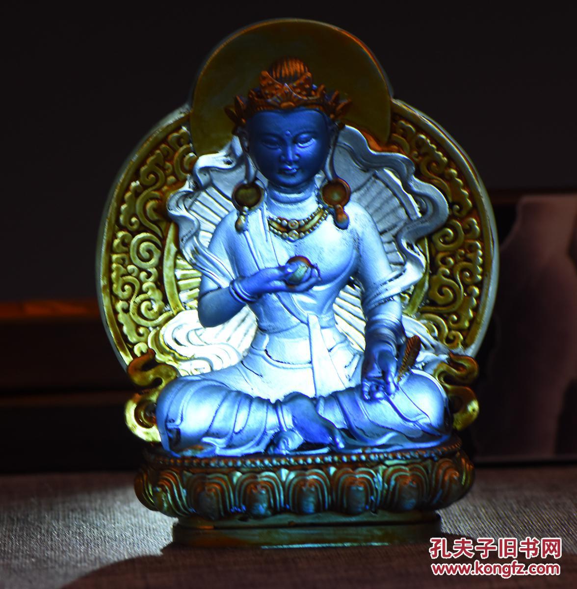 宝石蓝琉璃鎏金度母