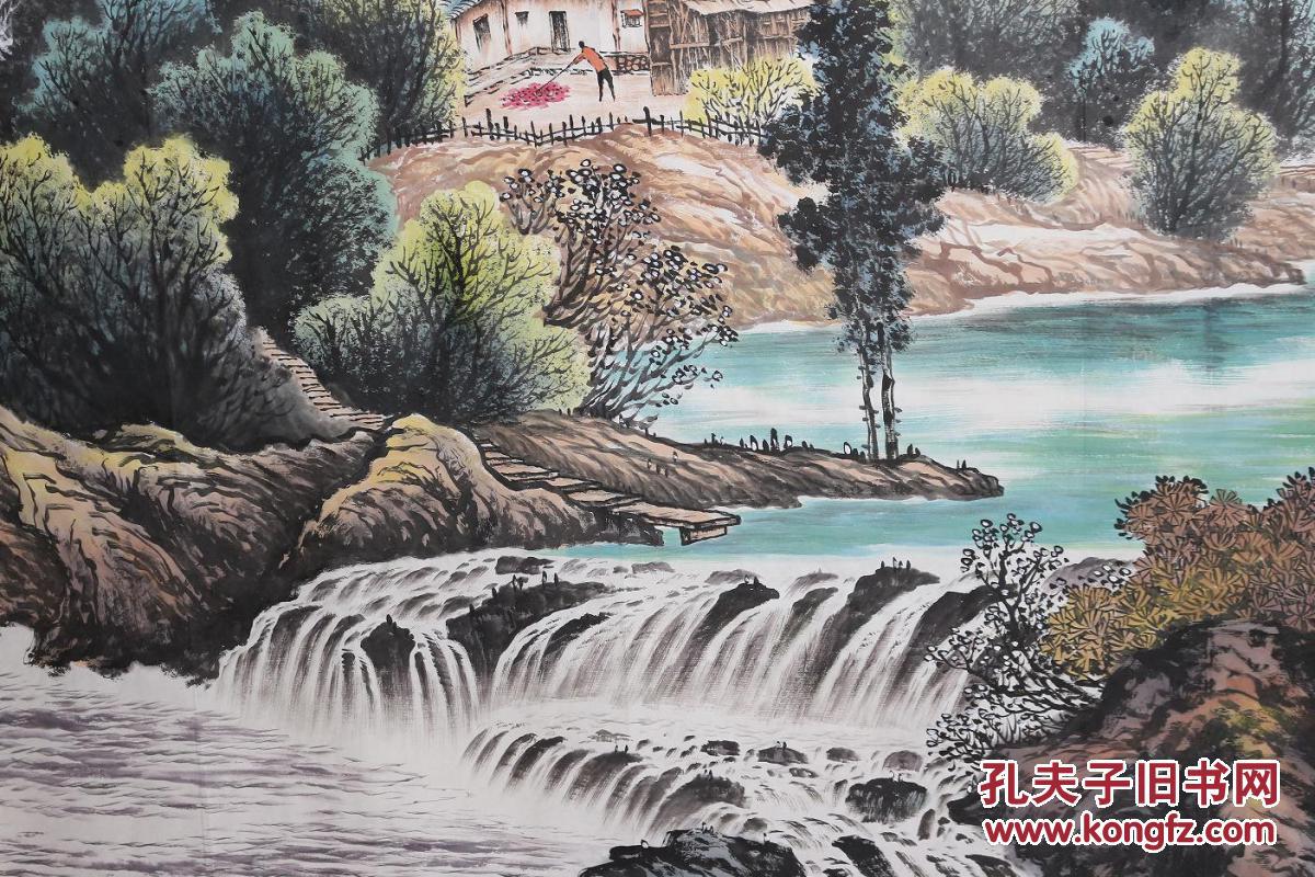 中国美协江西分会员凌云子纯手绘小八尺精品山水