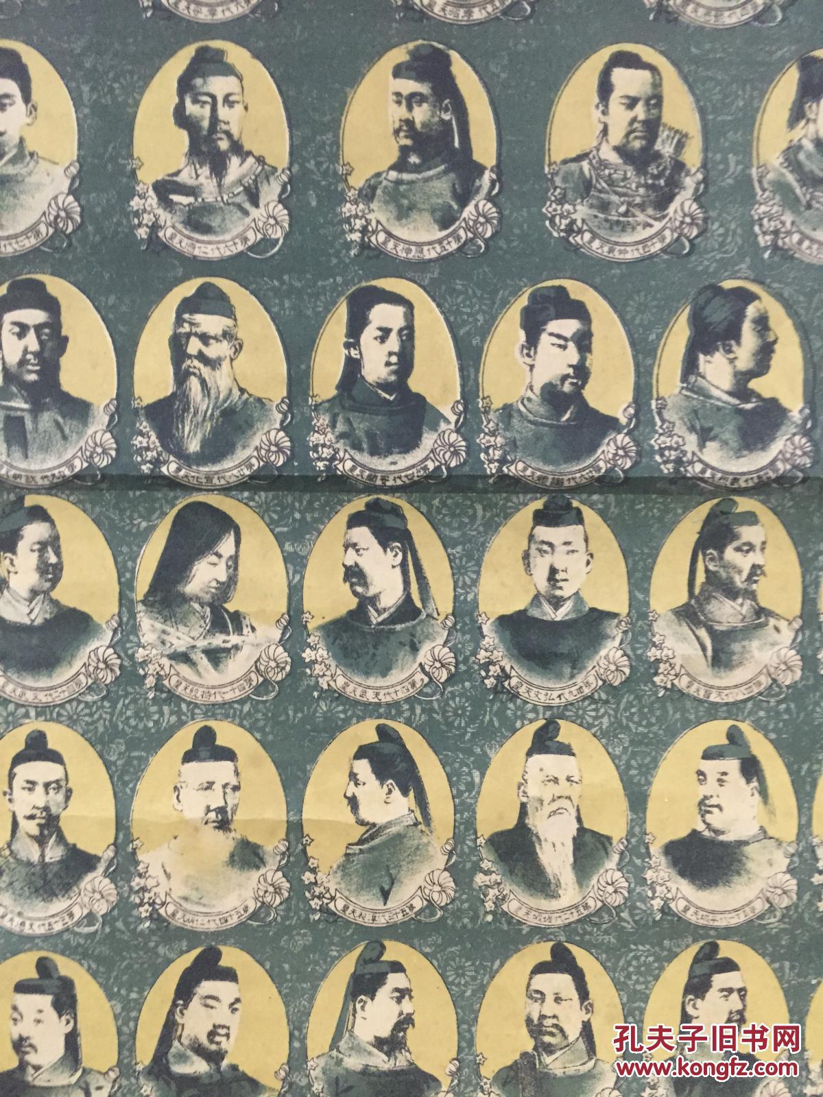 孔网唯一===民国时期大尺寸精美复制品《大日本帝国历代天皇御真影》