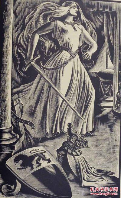 斯宾塞著《仙后1-2卷》 米勒·帕克精美原创木刻版画,1953年出版
