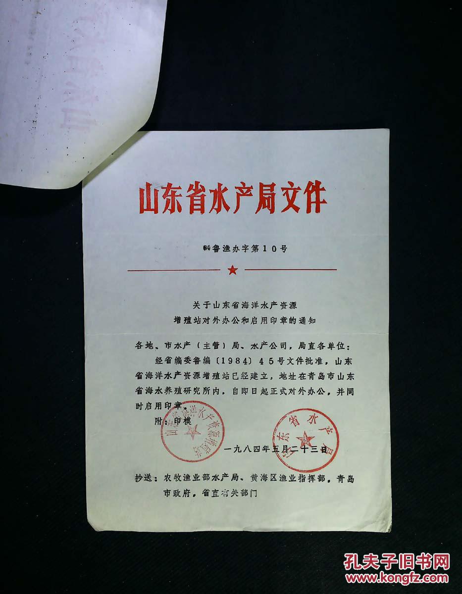 山东省东平湖管理处对外办公和启用公章的通知