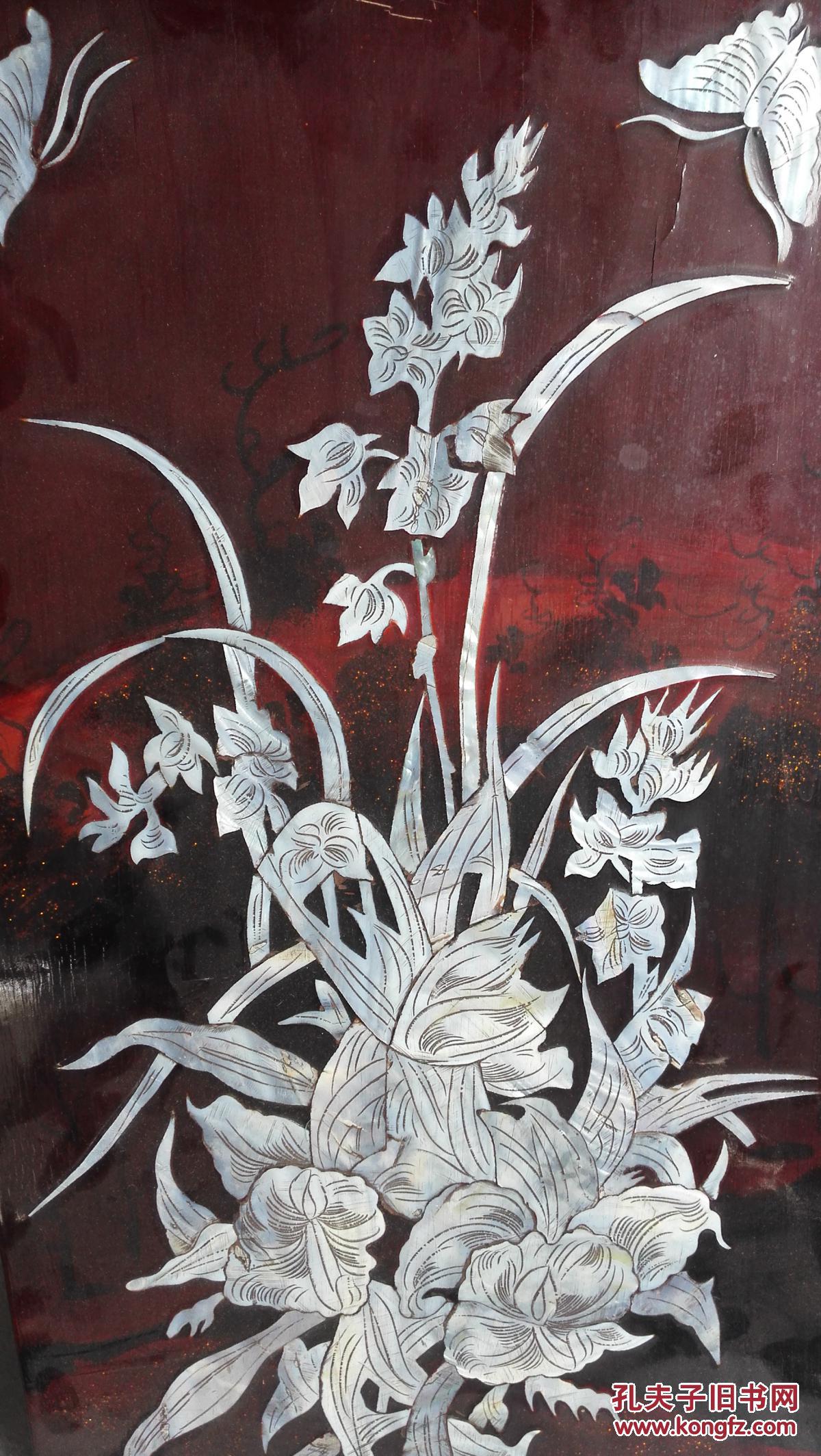 早期漆器贝壳镶嵌挂件,品如图 拍品编号:27887338