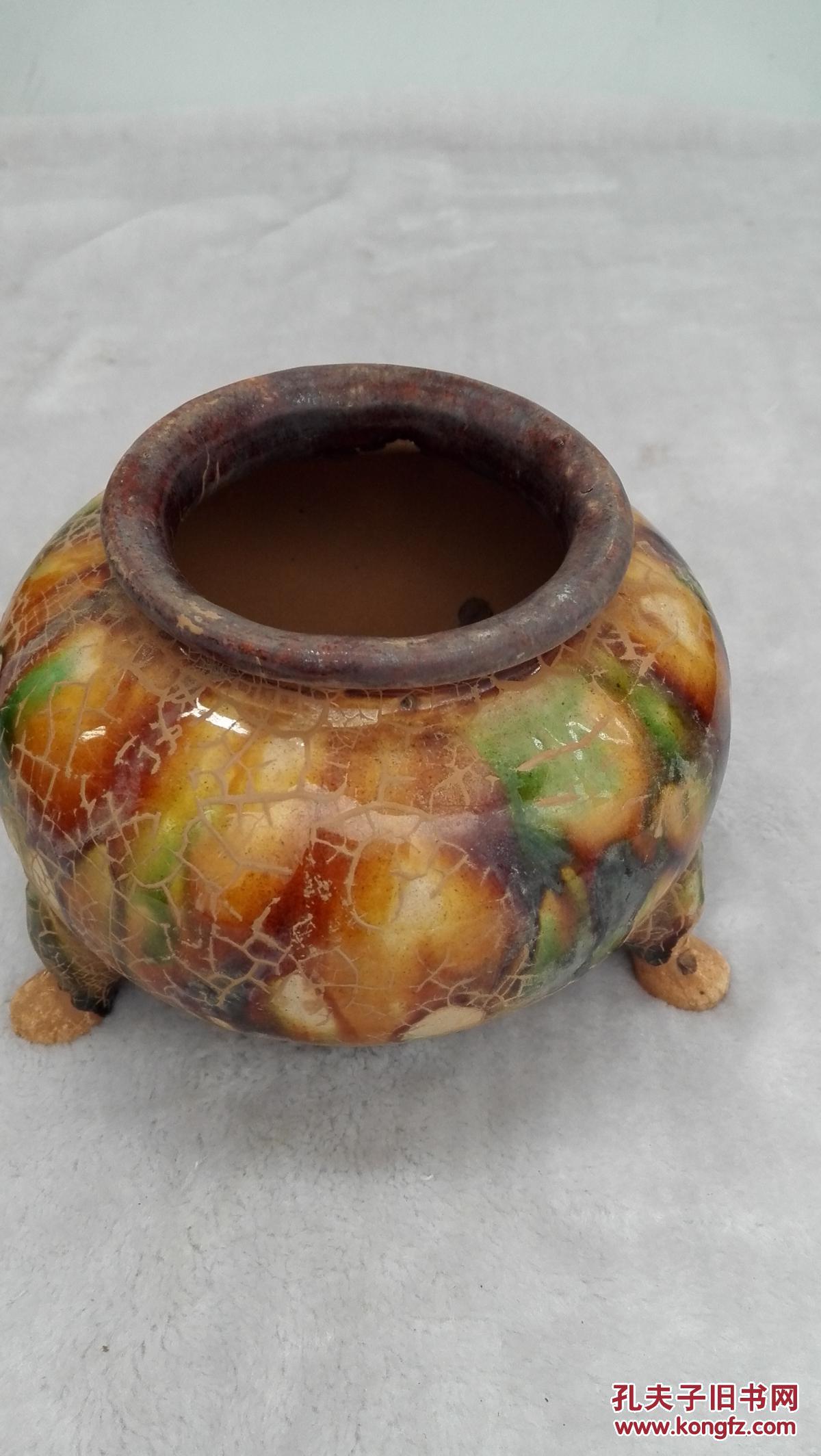 【图】唐三彩陶罐,拍品信息,网上拍卖,拍卖图片,拍卖网,拍卖网站