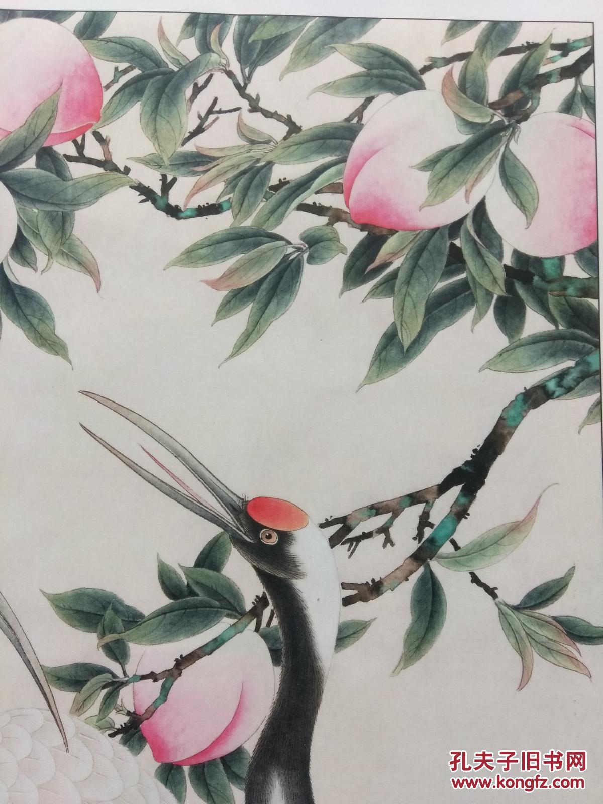 仙鹤寿桃图 绢丝布材质 拍前请看清楚描述 否则请勿参拍