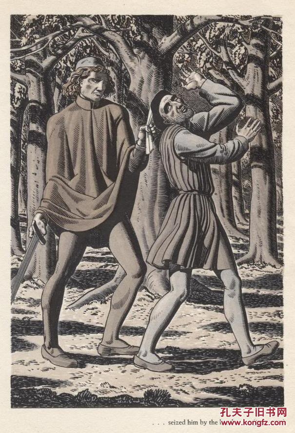 1949年纽约出版薄伽丘的著作十日谈罗克韦尔肯特32木刻版画精装24开