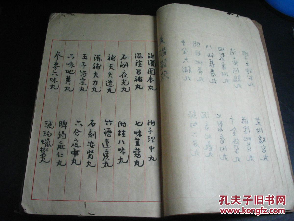 丸散备考大十六开厚册古本手抄十全大补丸八仙长寿丸手抄本原装封皮