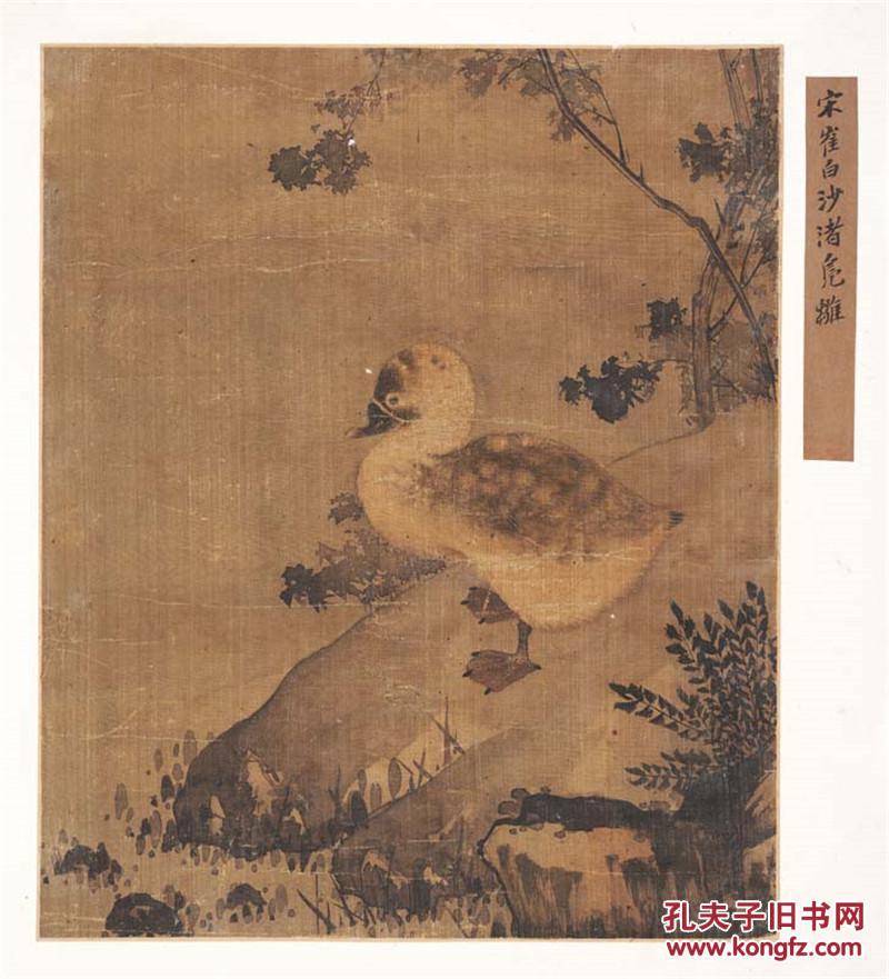 崔白 沙渚凫雏图册页绢本31.4 x25.