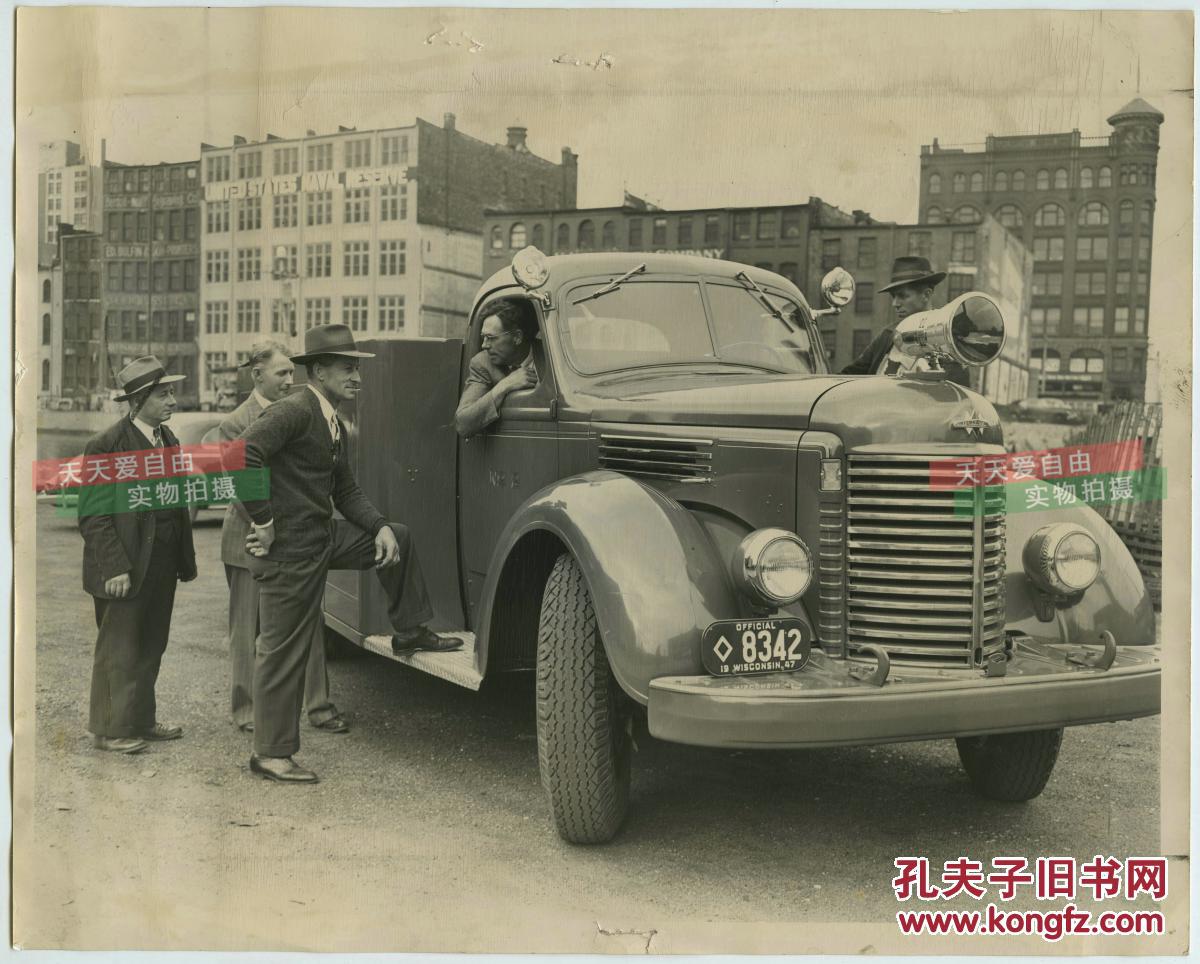 民国同期外国1930年代漂亮的消防车救火车卡车老照片