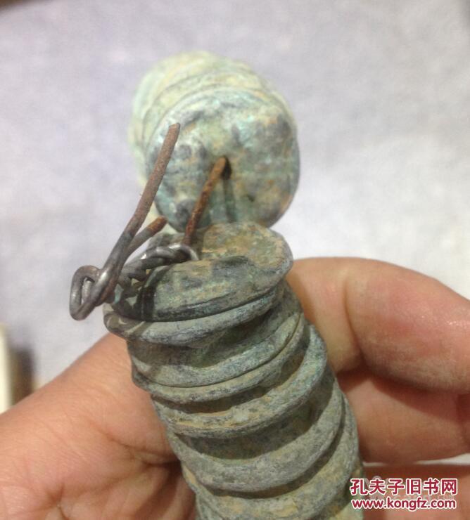 出土的一串青铜币西夏古钱币双佛币100枚