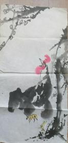 早期无落款国画68CM*35CM