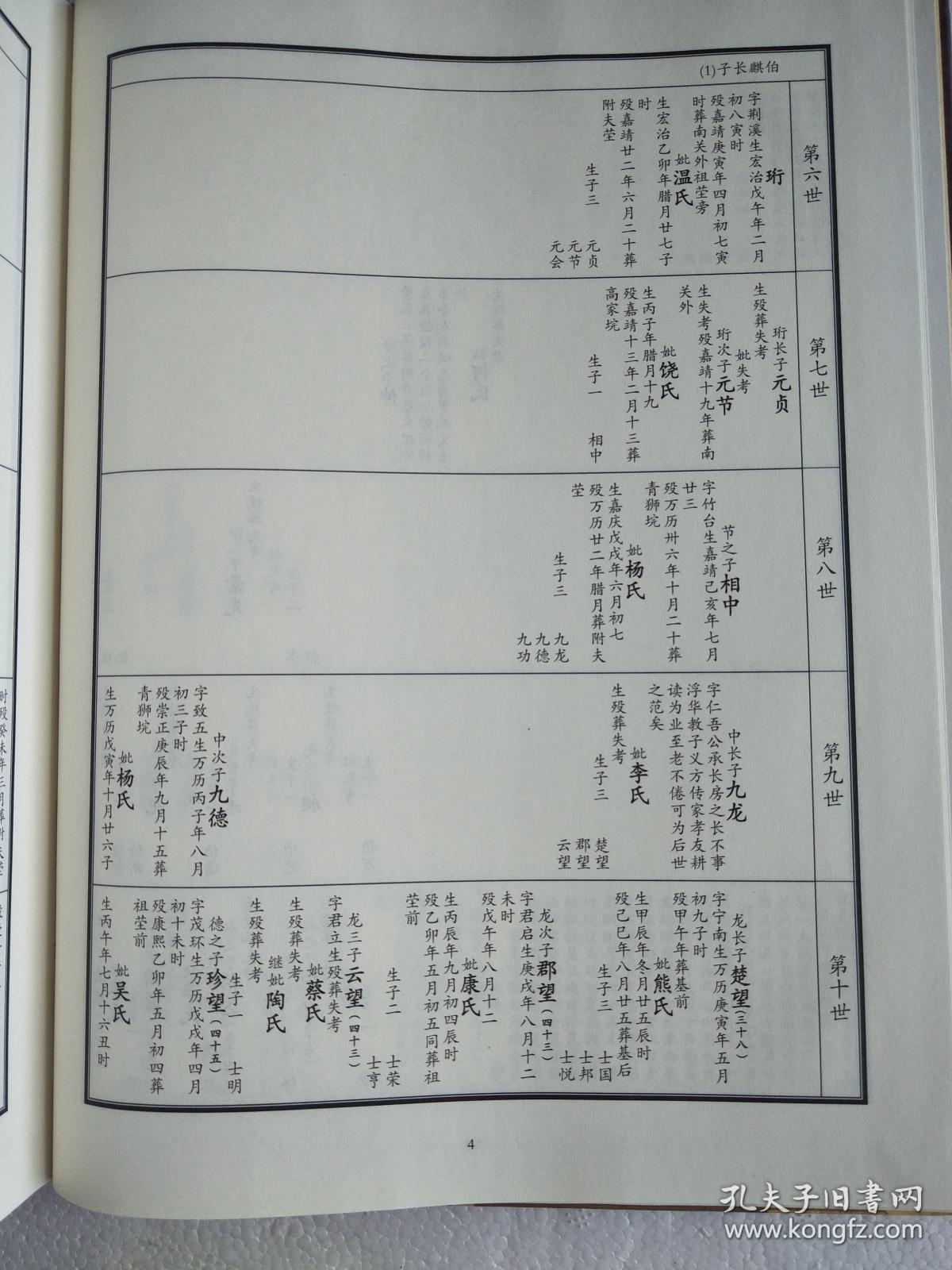 夏氏宗谱 湖北荆州 希贤公支 (希贤公 字福隆 行芳八九) 卷二 硬精装