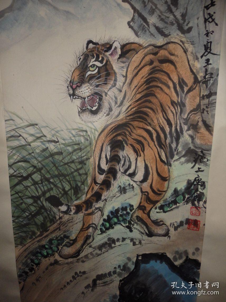 王寿坤作品两张上海老画家,具体不详,善绘猛兽,尤喜画虎,民国时期就小